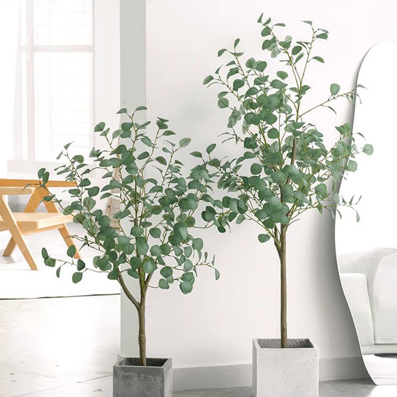 艺卉仿真绿植尤加利盆栽植物橱窗北欧装饰金钱树造景摆件仿真大型