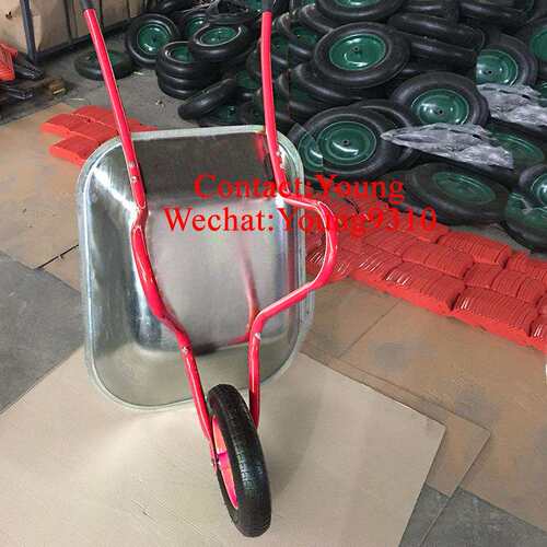 物流独轮车WB6203 镀锌车斗独轮手推车 出口俄国园艺手推车