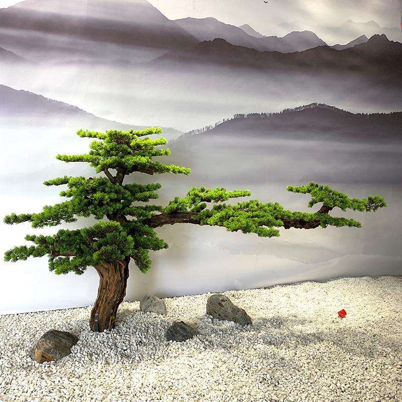 仿真松树 酒店大厅仿真松盆景美人松迎客松客厅装饰仿真假树