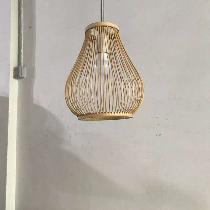 中式竹编竹艺吊灯禅意茶室餐厅灯笼田园简约手工制作竹签花瓶吊灯