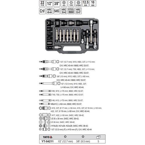 易尔拓原装汽修汽保工具22件发电机拆卸组套发电机组维修YT-04211