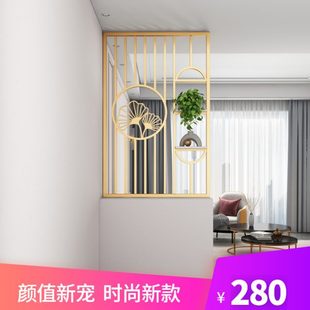 北欧现代铁艺屏风入户玄关客厅半截置物架洗漱台干区镂空隔断定制