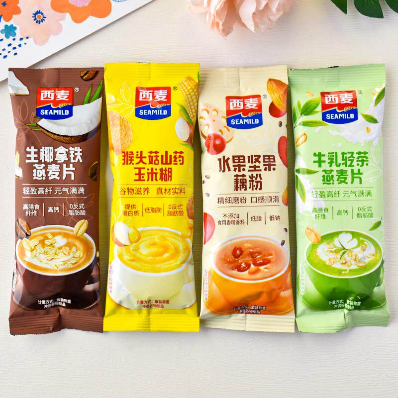 西麦猴头菇山药玉米糊水果坚果藕粉牛乳轻茶生椰拿铁燕麦片条装