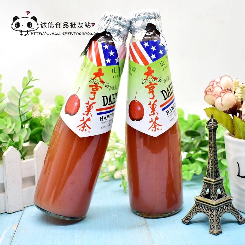 大亨果茶山楂果汁果肉饮品20HUD5ml3*60瓶78后怀旧饮料夏季饮料冲