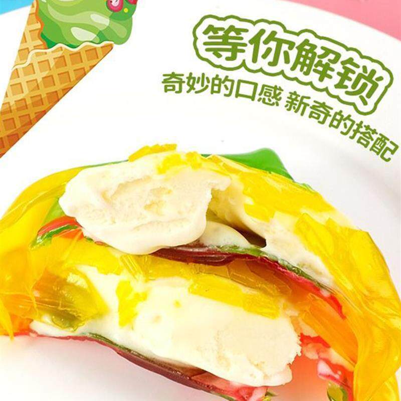 冰脆果卷软糖脆糖皮冰淇淋脆糖网红皮小零食果FTLro替llups平糖脆