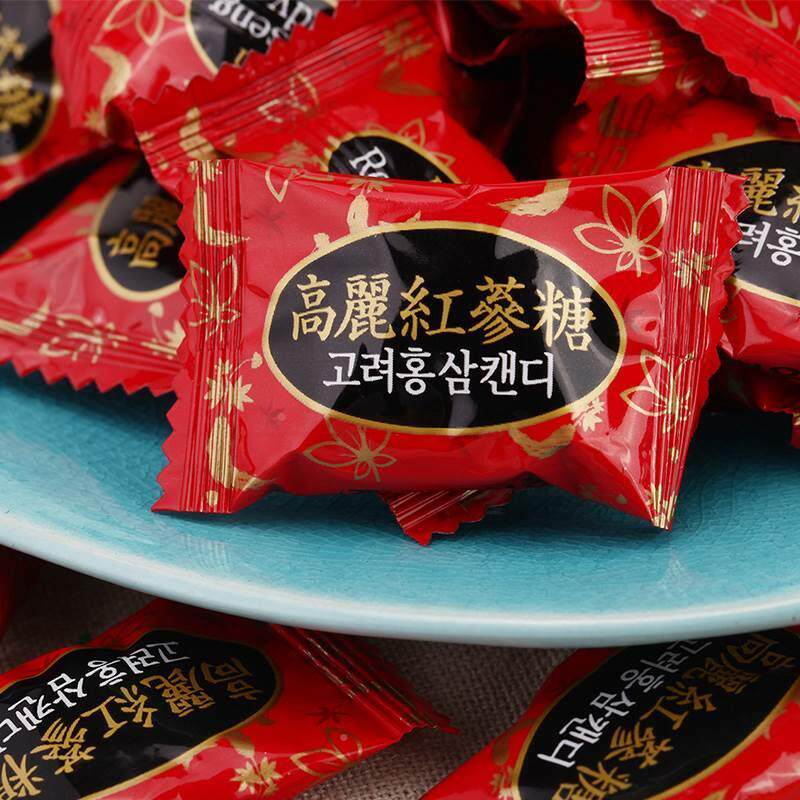 韩进JJO口零青食右丽红参味硬糖300g-袋青佑人参味糖国喜糖高包邮