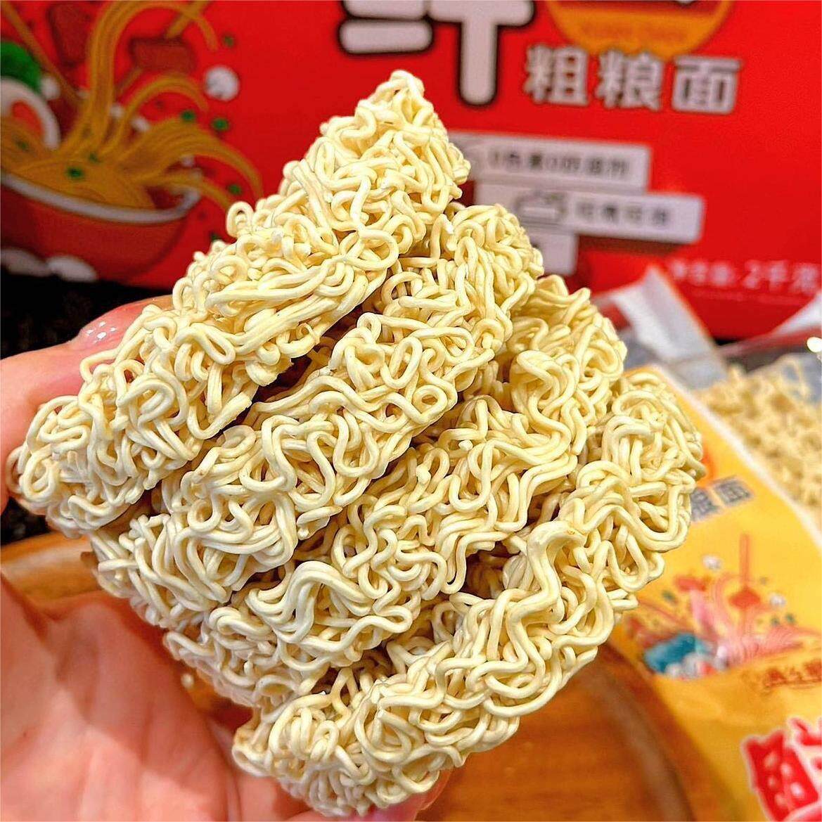 条NNA清乡粮鲜蛋粗粮面非油炸方便面速食小府麦面香餐免煮可煮早
