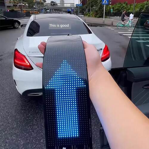 ‘会动的车贴’LED显示屏车载柔性屏车后窗led显示屏软屏车尾车
