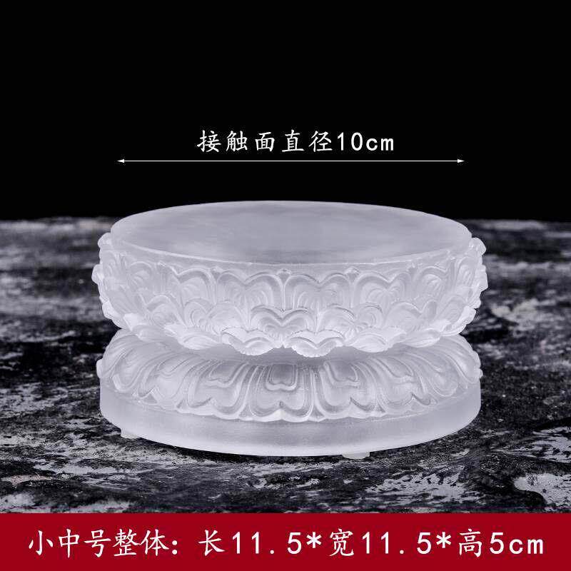 琉璃佛像底座莲花座观音地藏双层圆形加高家居供奉可配射灯发光