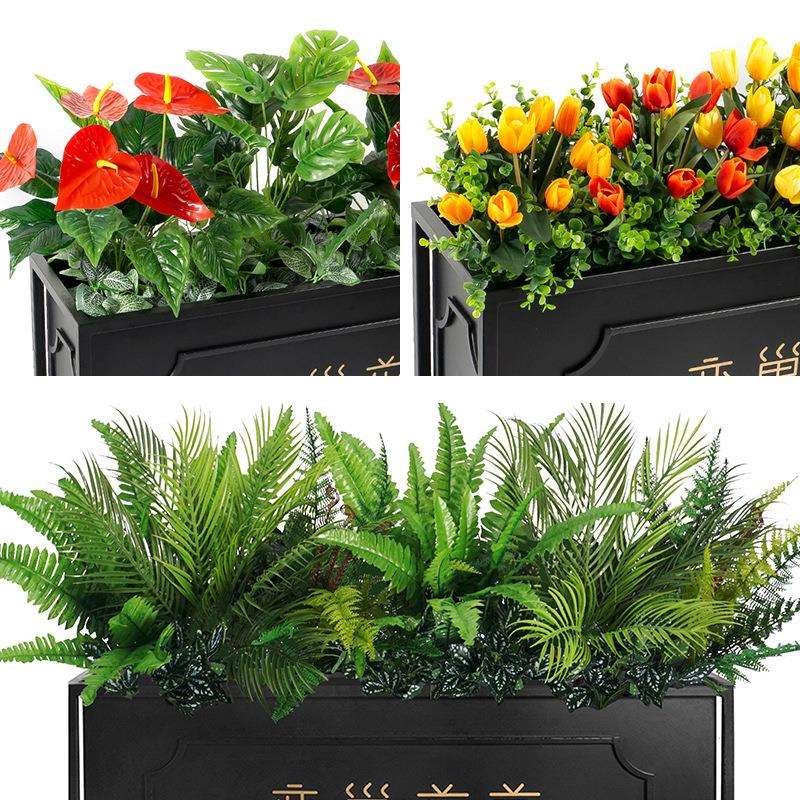仿真花草植物盆景户外花池花箱仿真花绿植假花草栅栏插花