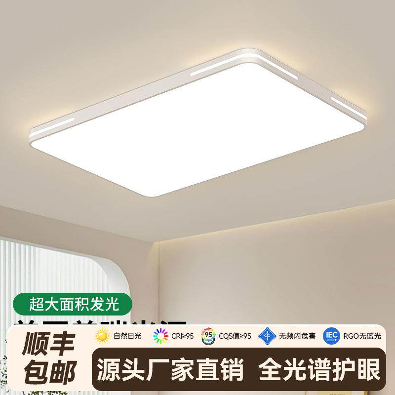led长方形吸顶灯客厅灯现代简约大厅线条卧室灯大气中山灯具