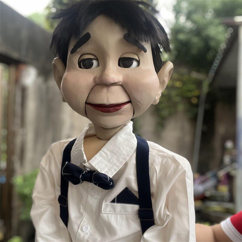眼珠眼皮嘴巴上嘴唇动古灵精怪蠢萌木偶腹语演出道具木偶