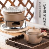 侧把茶壶陶土煮茶电陶炉耐温泡茶壶手单壶功夫茶具无釉无涂层