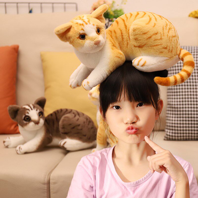 仿真小猫咪玩偶爱仿生假橘猫猫公仔萌宠物伴侣儿童毛绒娃娃