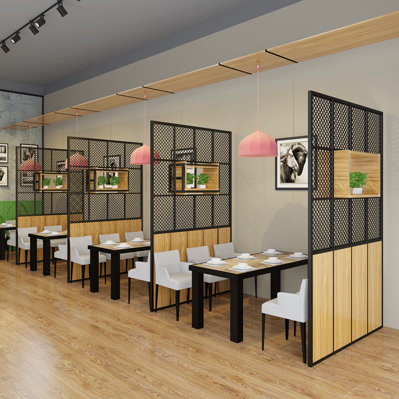 现代铁艺屏风酒吧饭厅饭店包间卡座围栏工业风玄关装饰