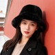 保暖防寒盆帽时尚 新款 仿水貂毛渔夫帽女冬季 百搭水桶帽毛绒帽子潮