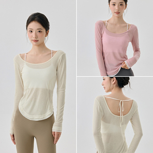 LU同款 女轻薄透气宽松休闲普拉提训练运动t恤健身上衣 瑜伽服罩衫