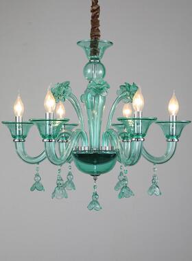 创意网咖ktv酒吧装饰绿色吊灯轻奢客厅餐厅卧室蜡烛led灯简约现