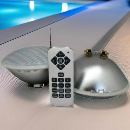 防水PAR灯PAR56水底灯七彩RGB带遥控嵌入式水池景观灯12VIP68