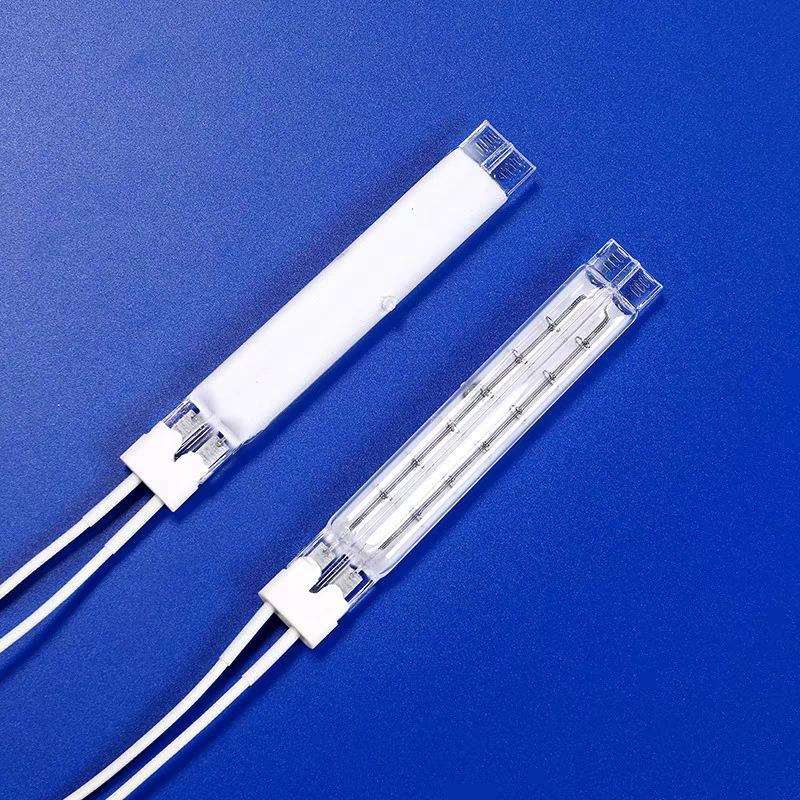 半镀白双管钨丝短波红外线发热管卤素石英电加热管双胞胎烘干灯管