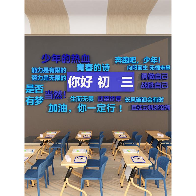 教室布置装饰神器班级文化墙贴面小学初中励志自习新开学期黑板报