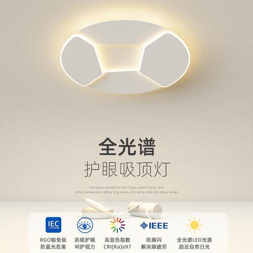 创意卧室灯简约现代led吸顶灯极简客厅灯全光谱餐厅书房房间灯具