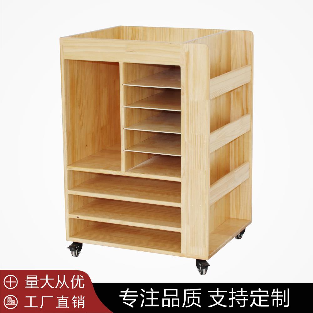 幼儿园室内教具橡木樟子松实木儿童玩具置物柜储物收纳架区角柜子