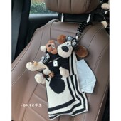 车载爱狗狗公仔汽车座椅两用挂式 车内大容量纸巾包
