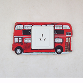 英伦风格 饰墙 巴士关保护木质关墙客厅插座装