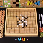 飞行棋儿童益智五子棋跳棋棋类大全多合一棋盘桌游男孩