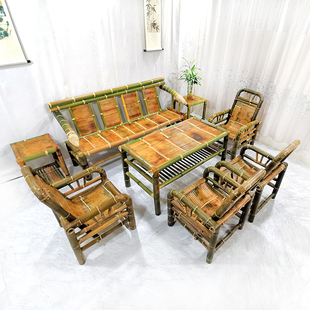 竹茶桌椅竹子桌子家用茶室竹桌现代休闲餐桌楠竹制品家具