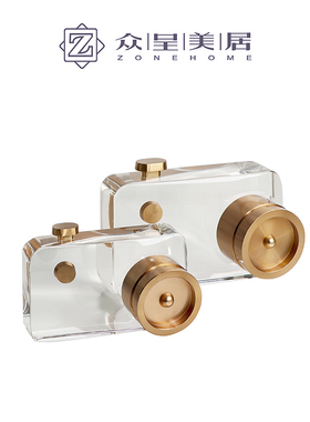 现代创意水晶相样板房间卧室书房博古架摆设软装装饰品