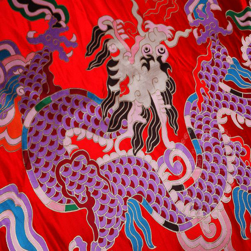 布料 面料 绸缎贡缎织锦缎藏布 单条大龙龙袍龙头花面料