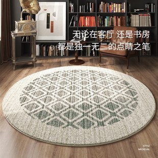 OO 圆形客厅地毯欧式中古卧室床边毯仿羊绒沙发茶几毯椅子地垫