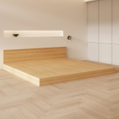 实木榻榻床现代民宿酒店落地床地铺地台矮床板式 床