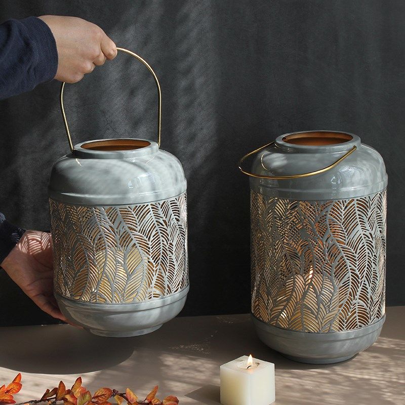 铝金属风灯蜡烛台床头灯装饰样板间软装配饰高档餐桌欧式