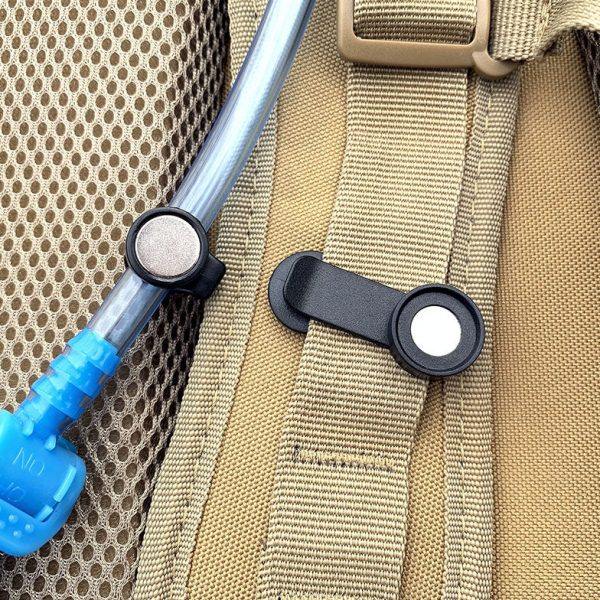 户外骑行背包带水袋饮水管磁性磁吸式固定夹扣可旋转拆卸水袋配件