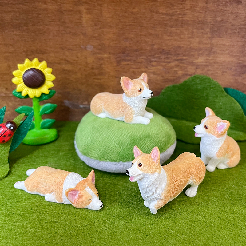 情人节生日礼物汽车摆件迷你x树脂柯基玩偶微景观造景装饰桌面玩