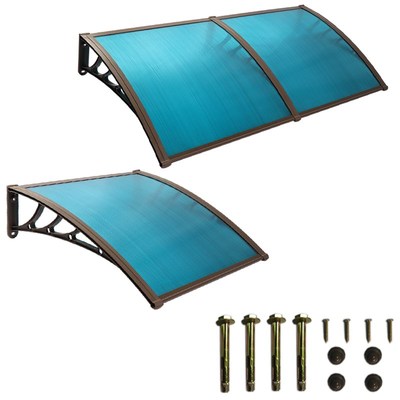 塑钢C阳光板雨棚家用门头防飘雨挡板窗户遮阳棚室外空调外机雨棚