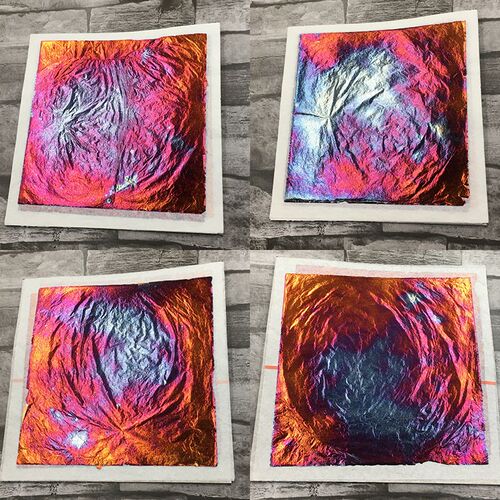 烧制箔炫红 铜箔 式铜箔 重彩岩彩绘画漆画工艺品饰 变色铜箔