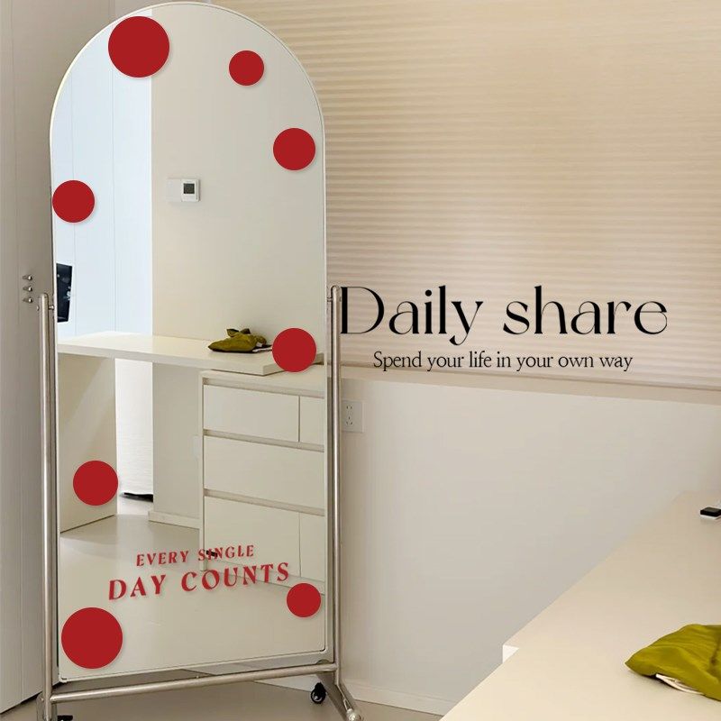 镜子纸彩色圆点落地镜全身镜玻璃画墙自粘防水防潮窗窗,家居饰品,玻璃膜/贴,淘宝优惠券,粉丝福利购,淘宝优惠卷