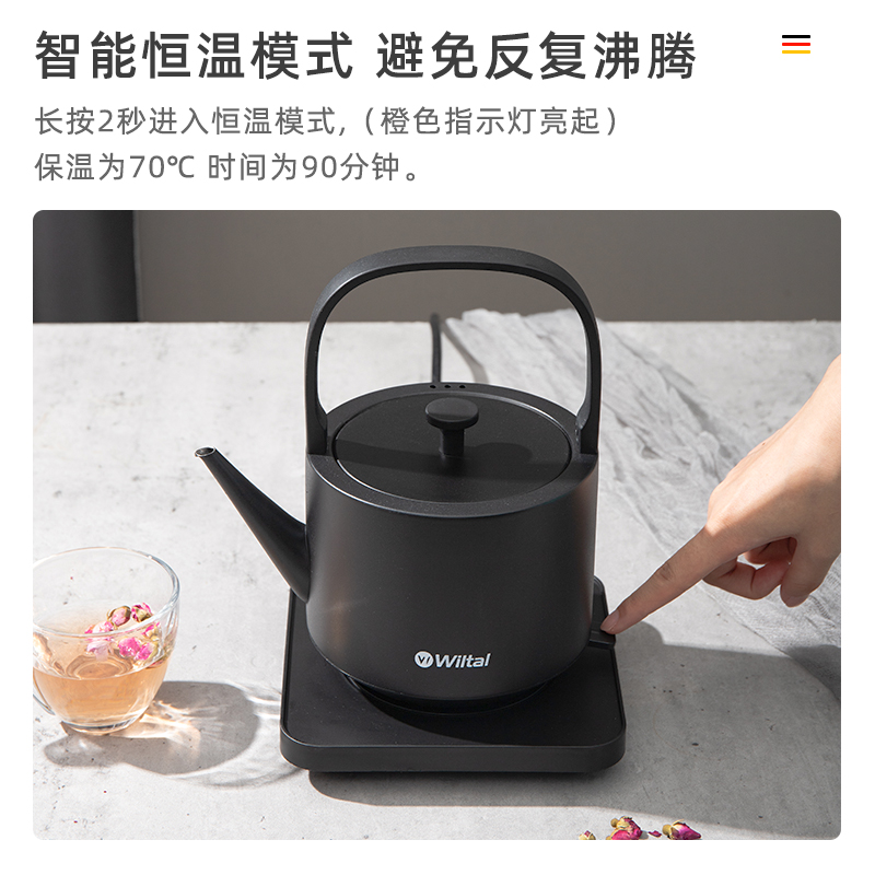 德国Wiltal恒温电热水壶烧水壶自动断电家用煮开水泡茶专用迷小型
