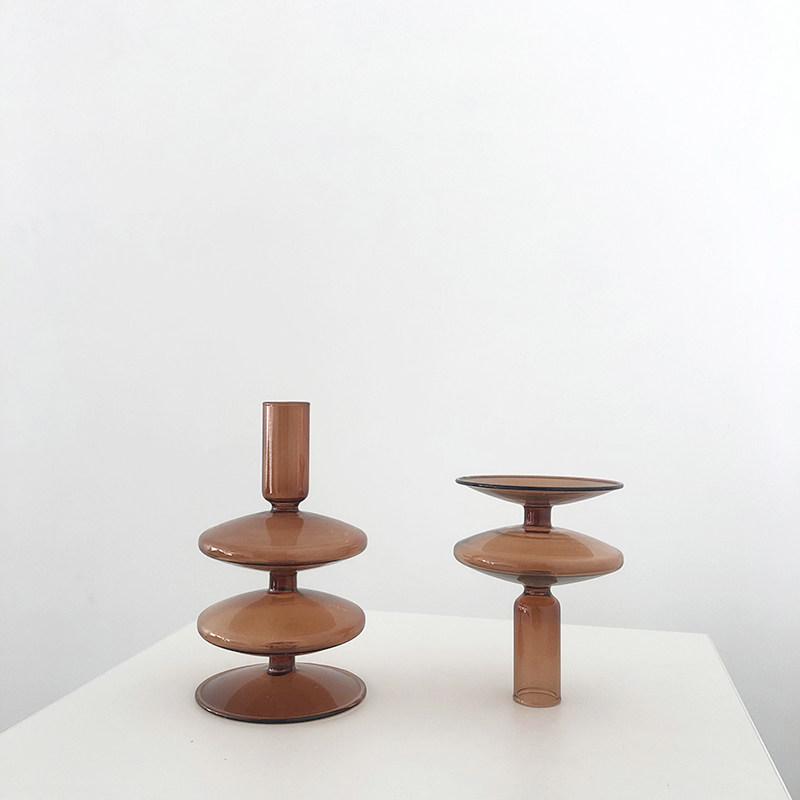 秘密卡车 in复古棕色玻璃烛台咖啡馆民宿家居,家居饰品,烛台,淘宝优惠券,粉丝福利购,淘宝优惠卷