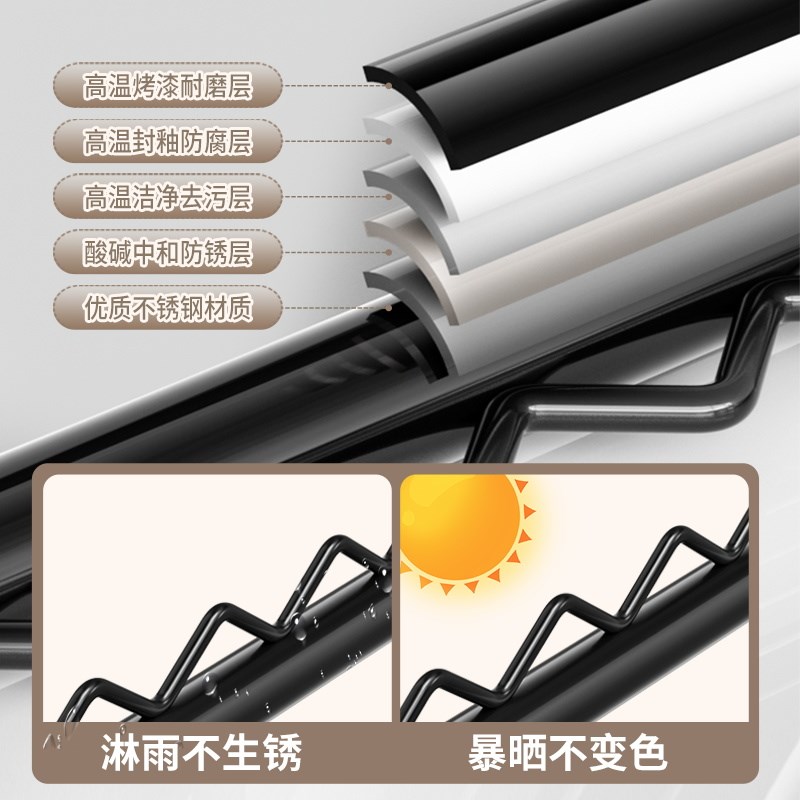 波浪晾衣架固定杆防风晾衣杆阳台顶装吊装式凉衣捍一根挂衣晒衣架