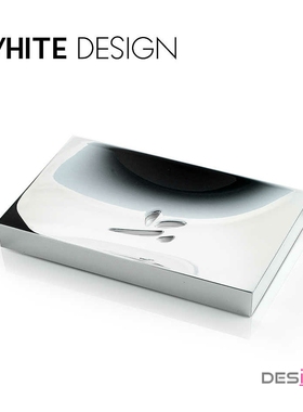 White Deign铝合金镜面方形香皂盒沥水肥皂盒高档卫生间设计