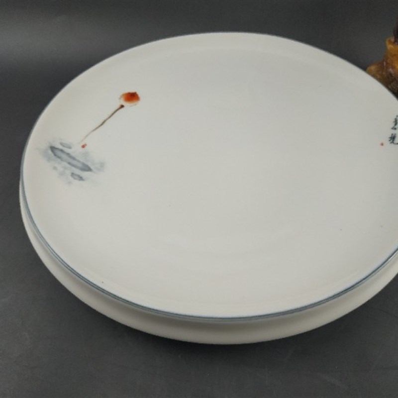 厚边浅盘高脚仿古圆盘特色餐厅酒店菜盘餐具披萨沙拉牛排盘