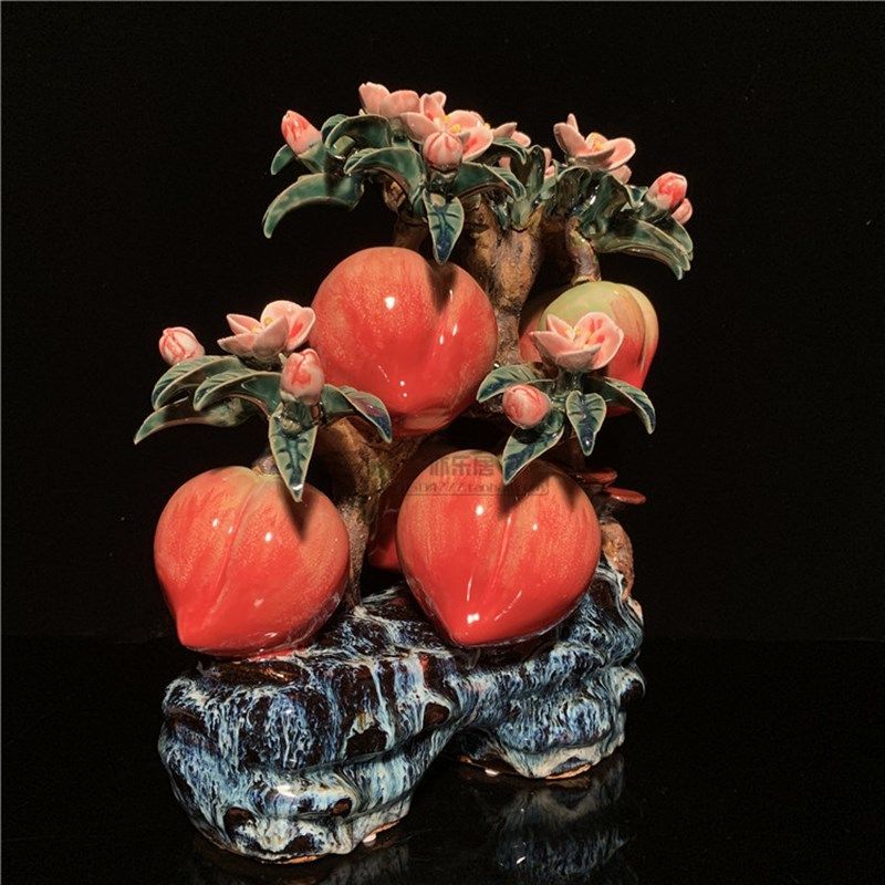 石湾公仔陶瓷寿桃创意家居客厅博古架电视柜饰品工艺礼品,家居饰品,装饰摆件,淘宝优惠券,粉丝福利购,淘宝优惠卷