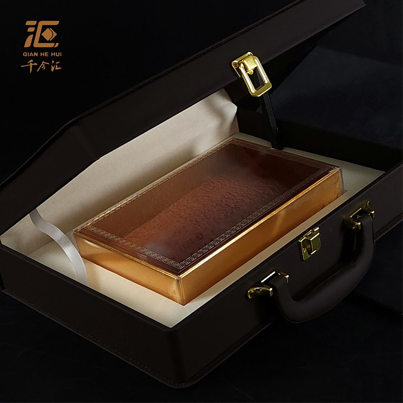 石斛包装盒高档手提皮盒深咖色单盒装铁皮石斛枫斗礼盒空盒子