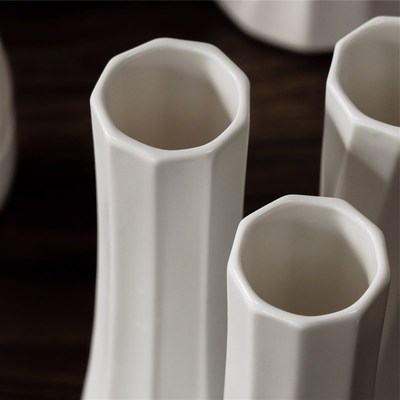 竹节器 白色陶瓷插客厅装饰