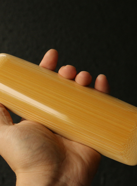 精选高密度十年以上老料纯手工精工万目镜面打磨茶道茶则两件竹